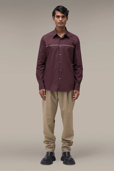 Men's Premium Chocolate Brown Cotton Poplin Shirt