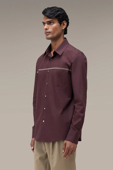 Men's Premium Chocolate Brown Cotton Poplin Shirt