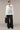 Women's Premium Crushed Texture Wide Leg Trouser - Black Giza Cotton