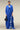 Premium Egyptian Blue Floral Print Satin Kaftan