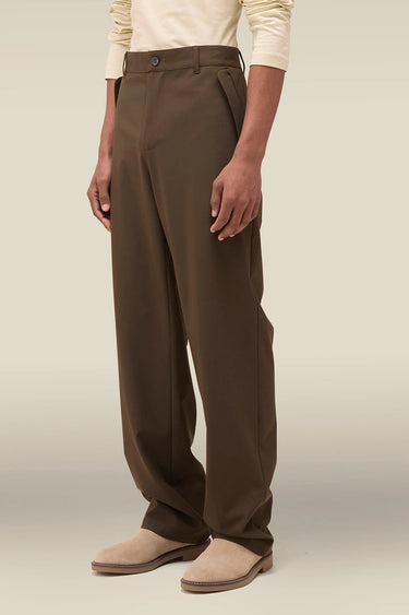 Men's Premium Khaki Poly Viscose Straight-Leg Trousers