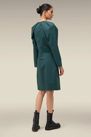 Premium Midnight Green Cotton Poplin Dress
