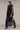 Women's Premium Textured Lace Hem Maxi Dress - Giza Cotton and Lace - Black