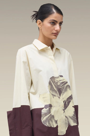 Premium Wax Paper Floral Print Cotton Poplin Shirt
