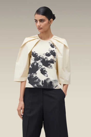 Premium Wax Paper Floral Print Cotton Poplin Top