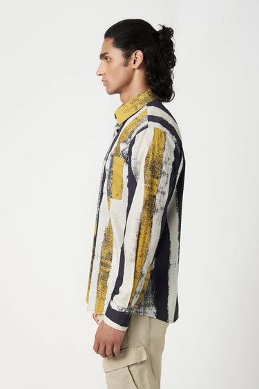 Regular Fit Button-Down Shirt in a Striking Large Stripe Print - Genes Lecoanet Hemant