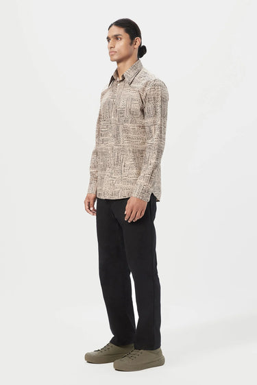 Regular Fit Button-Up Shirt in an All-Over Kantha Print - Genes Lecoanet Hemant
