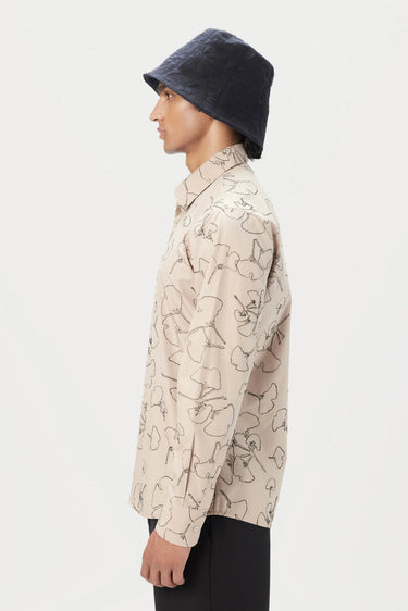 Regular Fit Button-Up Shirt with All-Over Thread Embroidery - Genes Lecoanet Hemant