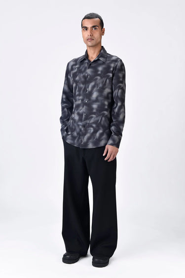 Regular Fit Button-Down Shirt with Aurora Check Print