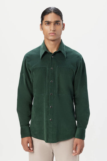 Regular Fit Button-Up Shirt with Intricate Seam Construction - Genes Lecoanet Hemant