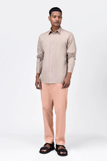 Regular Fit Button Up Shirt with Raw Edge Finish - Genes Lecoanet Hemant