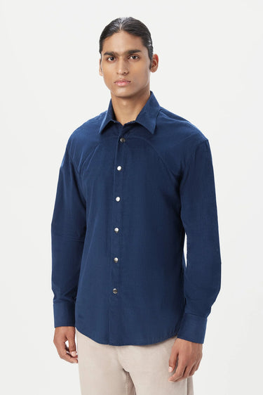 Regular Fit Button-Up Shirt with Seam Construction Detail - Genes Lecoanet Hemant