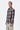Regular Fit Button-Up Shirt with Solar Wave Check Print Choclate Brown - Genes Lecoanet Hemant