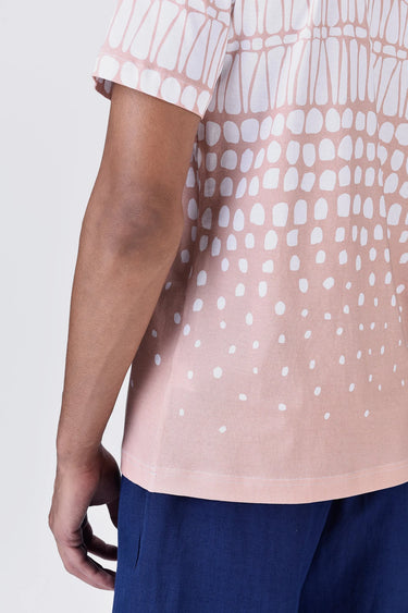 Regular Fit Crew Neck T-Shirt with Cell Degrade Print - Genes Lecoanet Hemant
