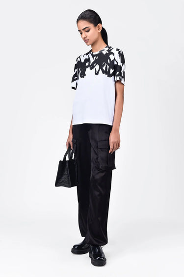 Regular Fit Crew Neck T-Shirt with Moth Mirage Print - Genes Lecoanet Hemant
