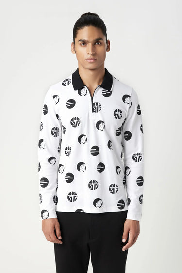 Regular Fit Full Sleeve Polo T-Shirt - Genes Lecoanet Hemant