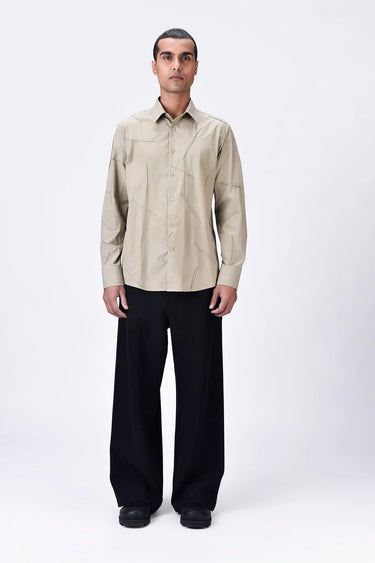 Regular Fit Giza Cotton Poplin Shirt with Dart Details