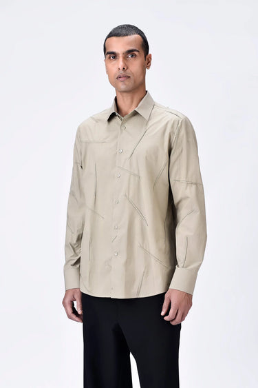 Regular Fit Giza Cotton Poplin Shirt with Dart Details
