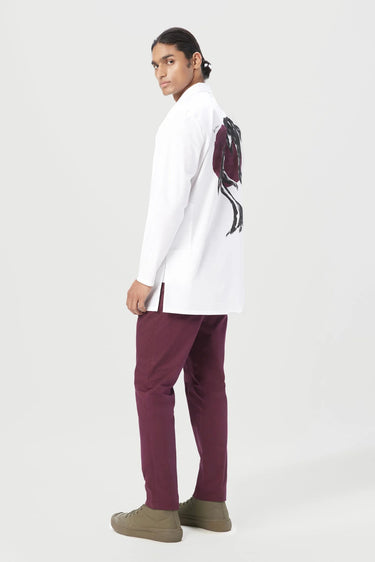 Regular Fit Kurta with Artful Fish Print - Genes Lecoanet Hemant