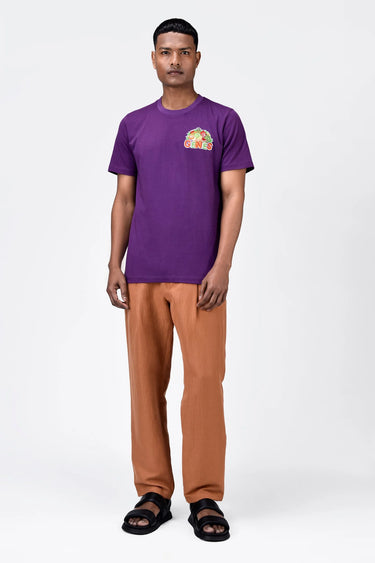 Regular Fit Men's T-Shirt With Genes Fruit Basket Embroidery - Genes Lecoanet Hemant