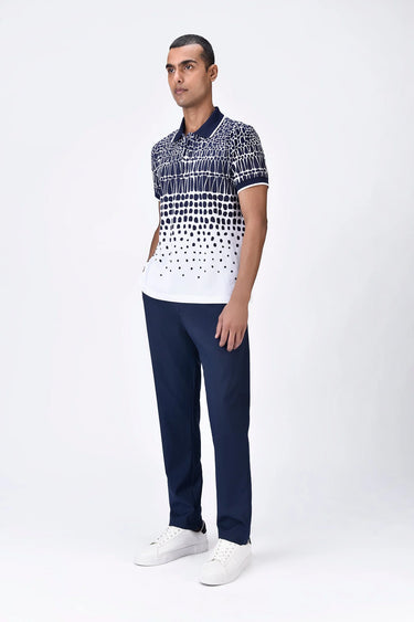 Regular Fit Polo with Cell Degrade Print - Clay-Green - Genes Lecoanet Hemant