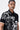 Regular Fit Polo with Contrast Tipping and Orchid Print - Black