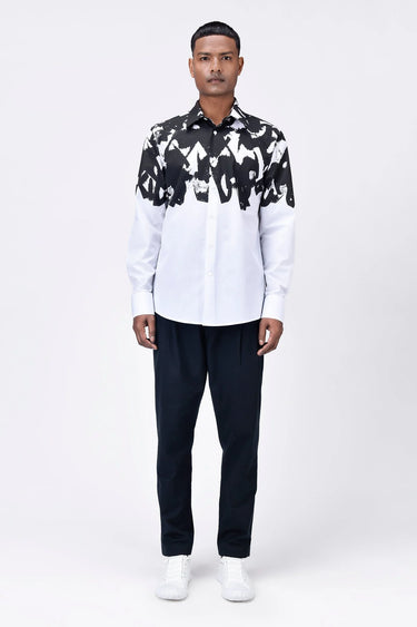 Regular Fit Shirt With Mirage Placement Print - Genes Lecoanet Hemant