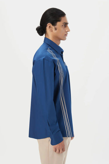 Relaxed Fit Button-Up Shirt with Drop Shoulder - Genes Lecoanet Hemant