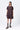 Relaxed Fit Dress with Gathered Panel - Brown