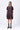 Relaxed Fit Dress with Gathered Panel - Brown