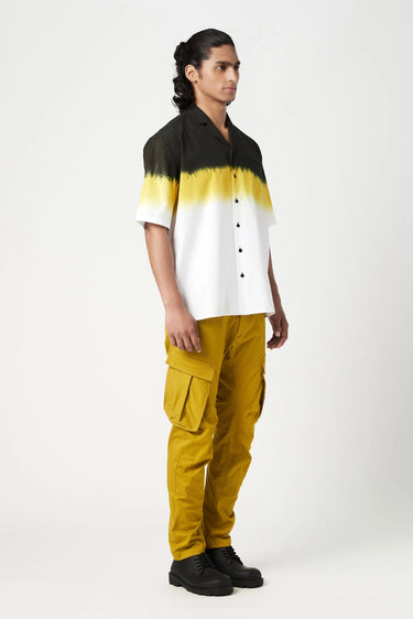 Relaxed Fit Half Sleeve Shirt with Asymmetric Bone Pockets - Genes Lecoanet Hemant