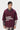 Relaxed Fit Hoodie T-Shirt with Brushed Logo Print Placement- Wine - Genes Lecoanet Hemant