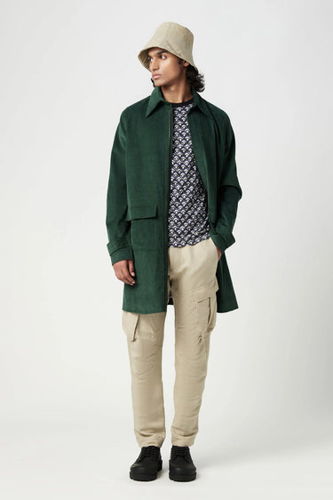 Relaxed Fit Overcoat with Covered Zipper Front - Genes Lecoanet Hemant