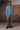 Retro blue hooded shirt for men in soft breathable cotton with relaxed fit