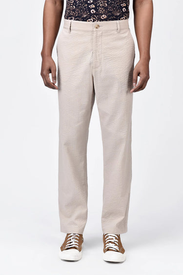 Seersucker Regular Fit Men's Trousers - Genes Lecoanet Hemant