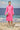Barbie pink cotton poplin shirt dress for women with sequin embroidery