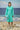Persian green cotton poplin shirt dress for women with sequin embroidery