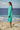 Persian green shirt dress for women with button-down front and pointed collar