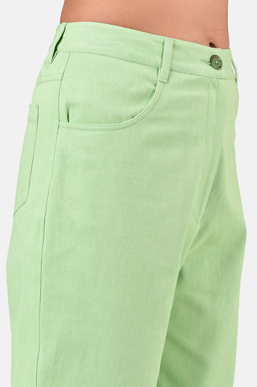 Sleek Cotton Drill Straight Fit Trousers Mint Green - Genes Lecoanet Hemant