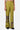 Slim Fit Boot Cut Linen Herringbone Trouser with Orchid Print Bright olive