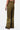 Slim Fit Boot Cut Linen Herringbone Trouser with Orchid Print Khaki