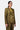 Slim Fit Linen Herringbone Jacket with Orchid Print Bright Olive