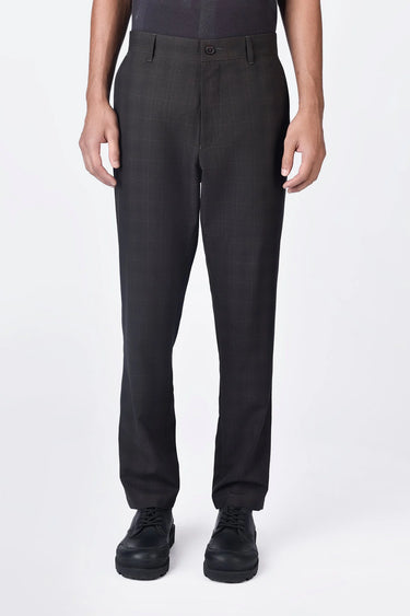 Slim Fit Poly Wool Trousers with Back Bone Pocket