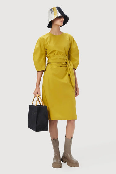 Slim Fit Round Neck Dress with Soft Rounded Shoulders - Genes Lecoanet Hemant