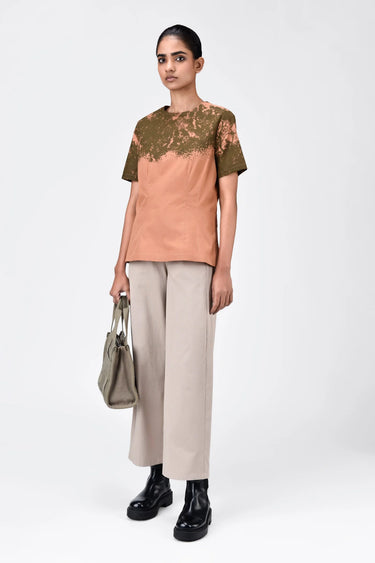 Slim Fit Round Neck Top with Canopy Print - Genes Lecoanet Hemant