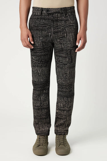 Slim Fit Trousers with All-Over Kantha Print - Genes Lecoanet Hemant