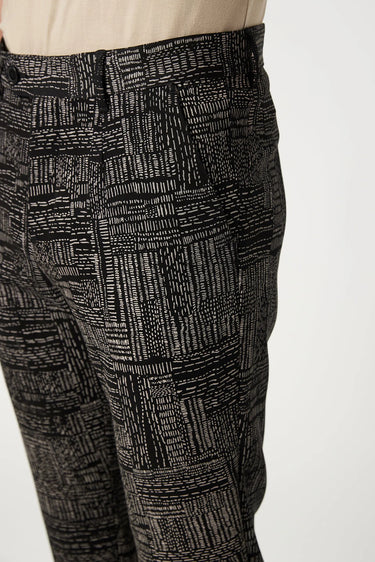 Slim Fit Trousers with All-Over Kantha Print - Genes Lecoanet Hemant