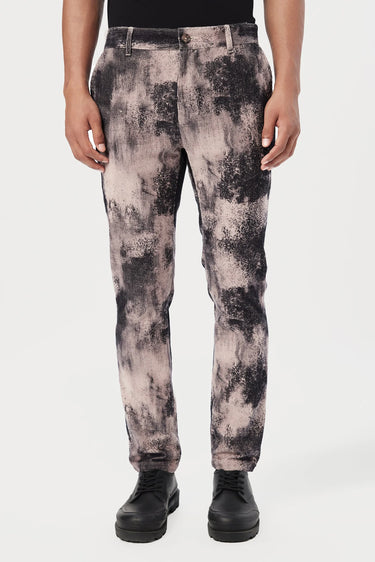 Slim Fit Trousers with Textured Print Throughout - Genes Lecoanet Hemant
