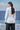 White cotton poplin shirt for women styled for workwear