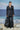 Black cotton linen jacket for women with smocked detailing